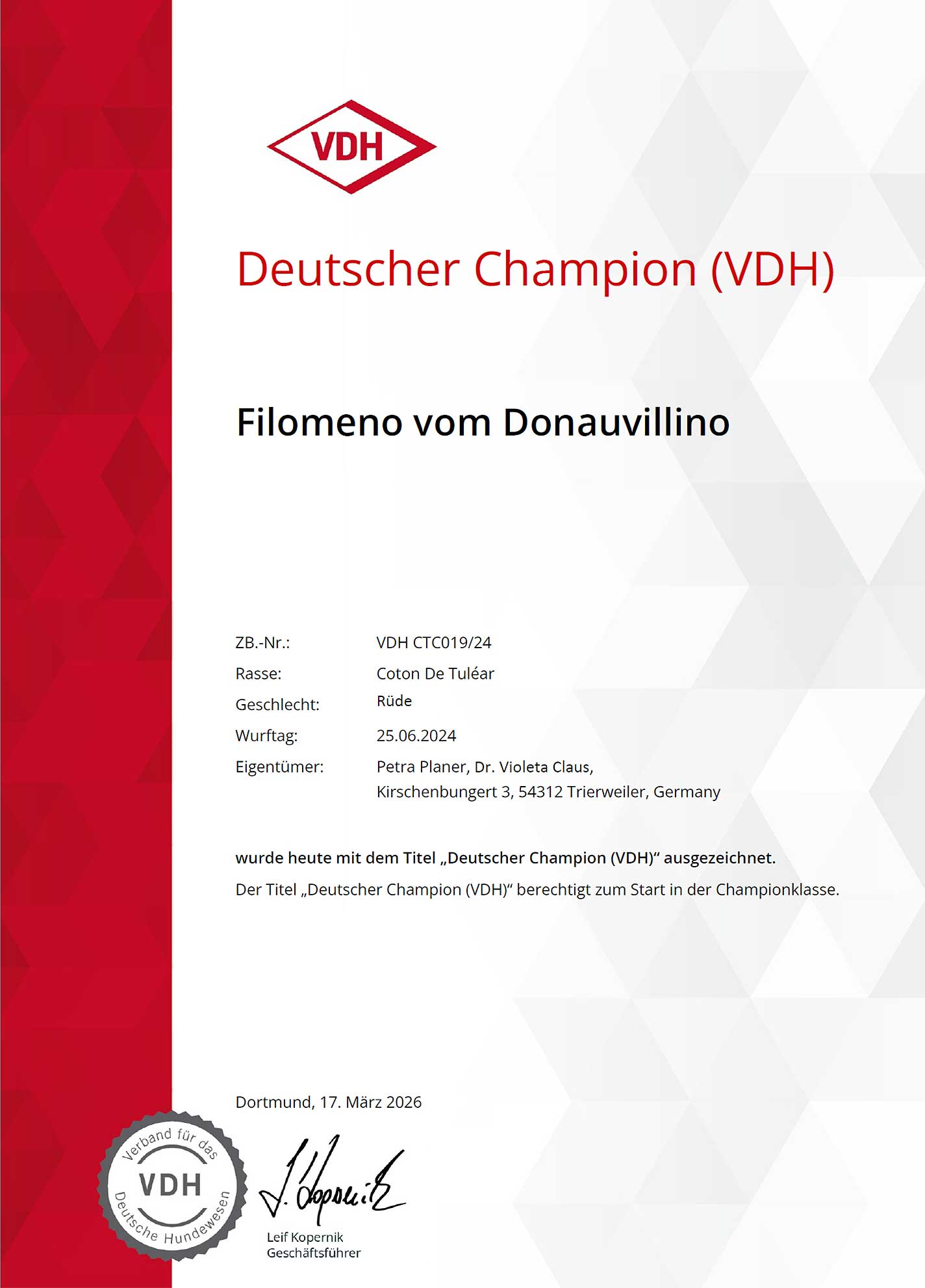 Filomeno vom Donauvillino